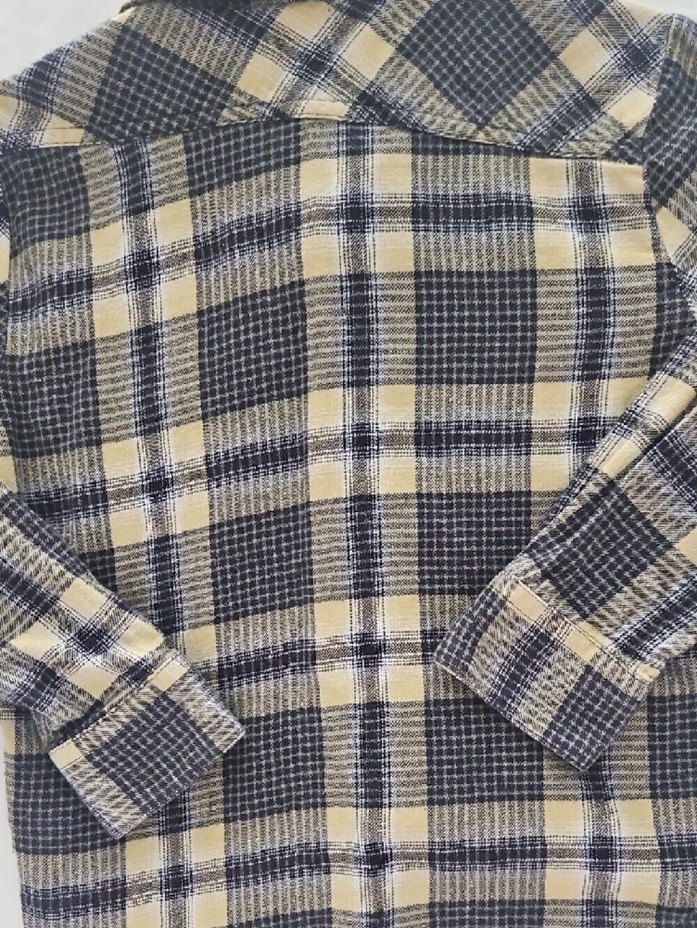 Volcom Kids Plaid Button-Down Shirt - Navy & Yellow Flannel SIZE 4 - Picture 7 of 7